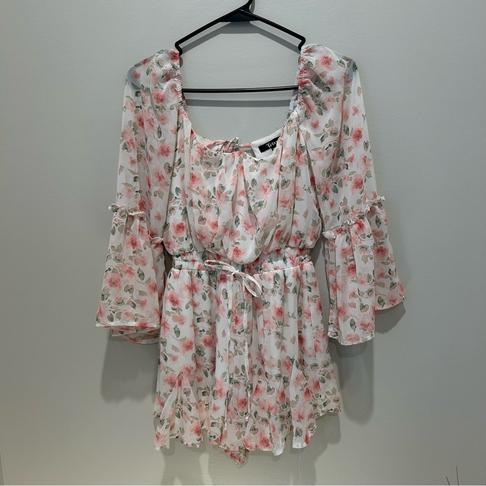 Trixxi Floral Pink Women's Dress Small